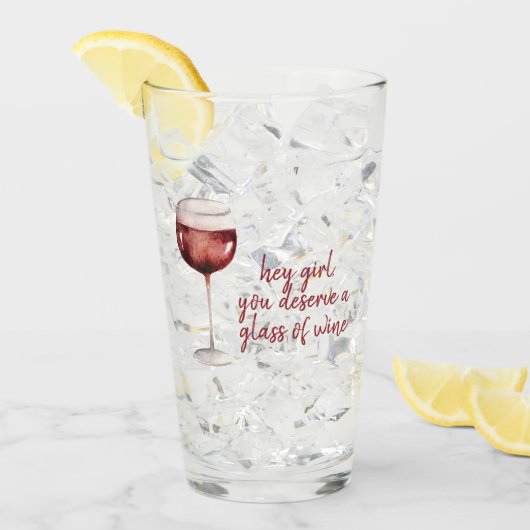 レッドヘイ女の子あなたがワインのグラスに値する引用文 タンブラーグラス (アイス正面)