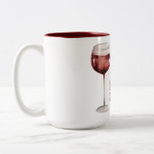 レッドヘイ女の子あなたがワインのグラスに値する引用文 ツートーンマグカップ (左)