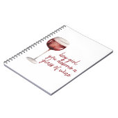 レッドヘイ女の子あなたがワインのグラスに値する引用文 ノートブック (左側)