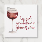 レッドヘイ女の子あなたがワインのグラスに値する引用文 フェイバータグ (正面)