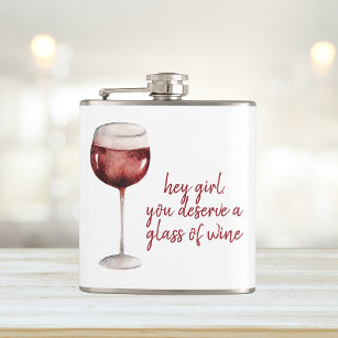 レッドヘイ女の子あなたがワインのグラスに値する引用文 フラスク