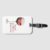 レッドヘイ女の子あなたがワインのグラスに値する引用文 ラゲッジタグ (正面横)