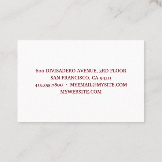 レッドヘイ女の子あなたがワインのグラスに値する引用文 名刺 (裏面)