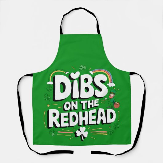 レッドヘッドに指名権 Funny St Patrick's Day エプロン (正面)