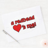 レッドヘッドは私を愛している 楕円形シール (封筒)