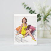 レッドヘッドインイエロードレス ポストカード (スタンド正面)