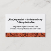 レッドヘッドガールシェフ蒸し料理ポットビズカード 名刺 (裏面)