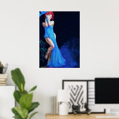 レッドヘッドガールストリップテーズヴィンテージパルプカバーアート ポスター (ホームオフィス)