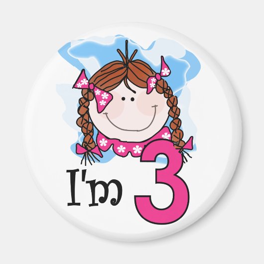 レッドヘッドガール私は3だ マグネット (正面)