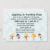 レッドヘッドガール誕生日スケートで滑るパーティの招待状 招待状 (裏面)