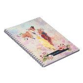 レッドヘッドガール&ベビーキツネイラストレーションデイリーダイアリー ノートブック (右側)