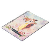 レッドヘッドガール&ベビーキツネイラストレーションデイリーダイアリー ノートブック (左側)