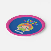 レッドヘッドスイムカスタムガールパーティーハッピーバースデー ペーパープレート (アングル)