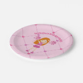 レッドヘッドチアリーダーガールカワイイ子供の誕生日パーティー ペーパープレート (アングル)