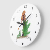 レッドヘッドハイカーバックパックピンナップガールウォールクロック ラージ壁時計 (傾斜)