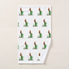 レッドヘッドハイカーバックパックピンナップガールパターン ハンドタオル