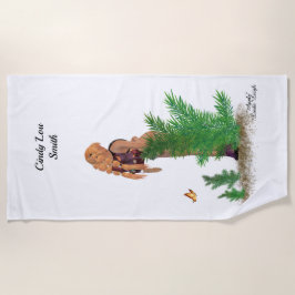 レッドヘッドハイカーバックパックピンナップガールビーチタオル ビーチタオル