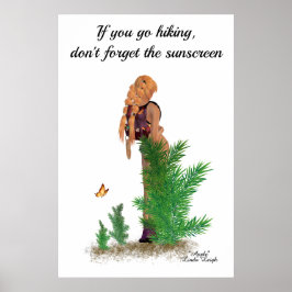 レッドヘッドハイカーバックパックピンナップガールポスター ポスター