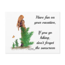 レッドヘッドハイカーバックパックピンナップガールポストカード