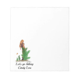 レッドヘッドハイカーバックパックピンナップガールメモ帳 ノートパッド