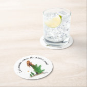 レッドヘッドハイカーバックパックピンナップガール紙コースター ラウンドペーパーコースター (インサイチュ)