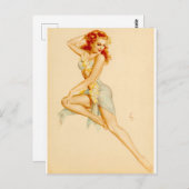 レッドヘッドハワイアンのコスチュームのピン留め ポストカード (正面/裏面)