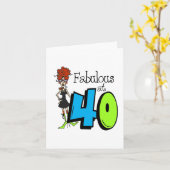 レッドヘッドファビュラスアット40誕生日 カード (黄色い花)