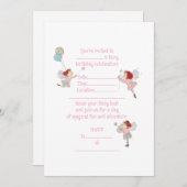 レッドヘッドフェアリーズ誕生日招待状 招待状 (正面/裏面)