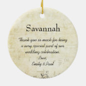 レッドヘッドブリデスメイドギフトラベンダーハートリーフツリー セラミックオーナメント (裏面)