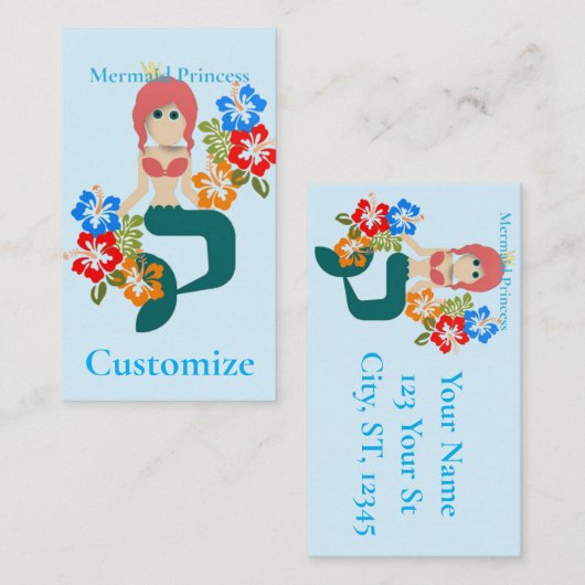 レッドヘッドマーメイドプリンセスサンダー_コーブ 名刺 (正面/裏面)