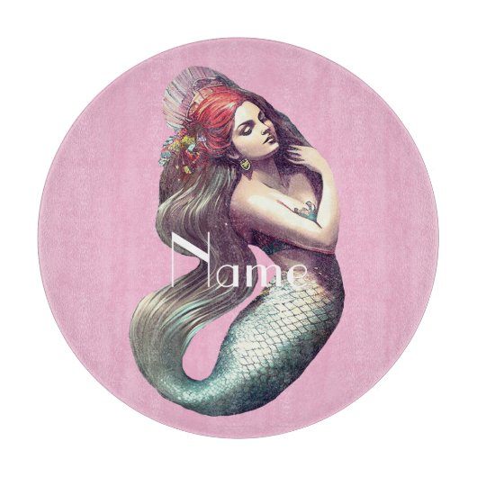 レッドヘッドマーメイド美しいサンダー_コーブ カッティングボード (正面)