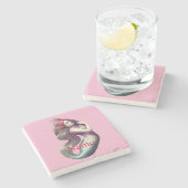 レッドヘッドマーメイド美しいサンダー_コーブ ストーンコースター (横)