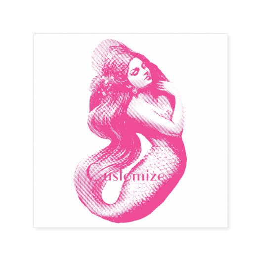 レッドヘッドマーメイド美しいサンダー_コーブ セルフインキングスタンプ (デザイン)