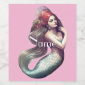 レッドヘッドマーメイド美しいサンダー_コーブ ワインラベル (シングルラベル)