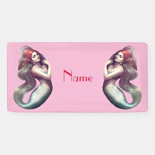 レッドヘッドマーメイド美しいサンダー_コーブ 横断幕 (横)