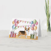 レッドヘッドライペンブロークウェルシュコーギーハッピーバースデー カード (正面)