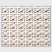 レッドヘッドライペンブロークウェルシュコーギーハッピーバースデー ラッピングペーパー (フラット)