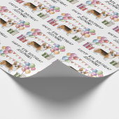 レッドヘッドライペンブロークウェルシュコーギーハッピーバースデー ラッピングペーパー (角)