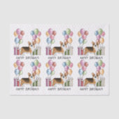 レッドヘッドライペンブロークウェルシュコーギーハッピーバースデー 薄葉紙 (正面)