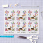 レッドヘッドライペンブロークウェルシュコーギーハッピーバースデー 薄葉紙 (クラフト)