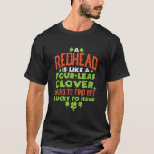 レッドヘッドラッキークローバージンジャージンジャーSt patricks day Tシャツ (正面)