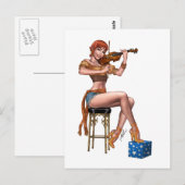 レッドヘッドヴァイオリン奏者ジプシー・ヒップスター（アル・リオ） ポストカード (正面/裏面)