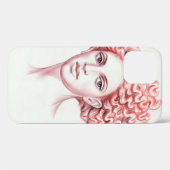 レッドヘッド女性ヘッドストックイラストレーション Case-Mate iPhoneケース (裏面 (横))