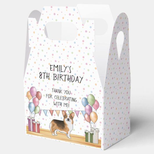 レッドヘディングトライペンブロークコーギ誕生日ありがとう フェイバーボックス (オープン)