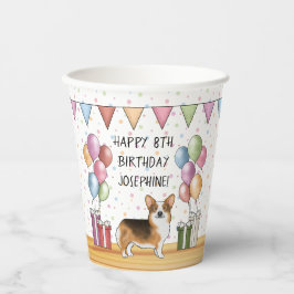 レッドヘディングトリコラーペンブロークコルギパステル誕生日 紙コップ