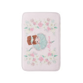 レッドヘパーソナライズされたッドバレリナピンクフローラ バスマット (正面縦)