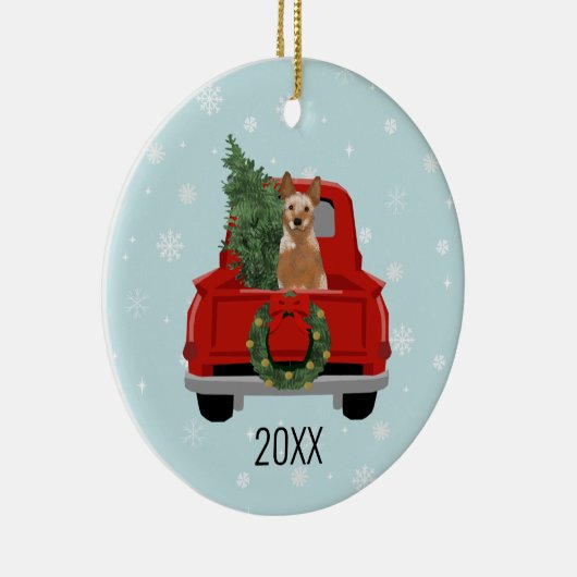 レッドヘラー犬のクリスマス休暇 セラミックオーナメント (右)