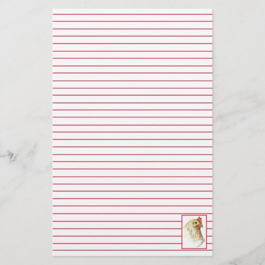 レッドヘンチキンファーム動物が並ぶ 便箋 (正面)