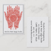 レッドヘンナハンズヨガスタジオビジネスカード 名刺 (正面/裏面)