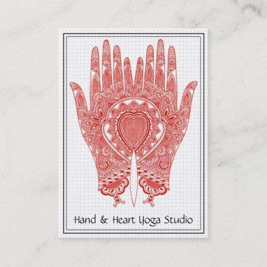 レッドヘンナハンズヨガスタジオビジネスカード 名刺 (正面)